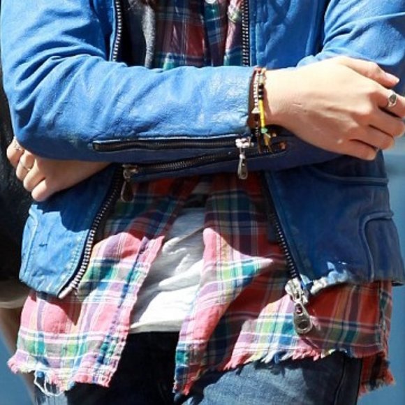 Maison Scotch Checkered Plaid Flannel Shirt with Beaded Applique ASO Clary Fray - Picture 12 of 14